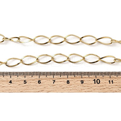 304 Stainless Steel Teardrop Link Chain Necklaces for Women Men NJEW-A058-02G-1