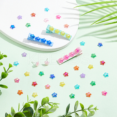 300Pcs 10 Colors Opaque Acrylic Cabochons PACR-PH0001-05-1