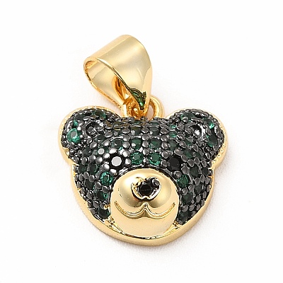 Rack Plating Brass Micro Pave Cubic Zirconia Charms KK-G456-23G-1