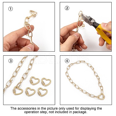 Brass Micro Pave Cubic Zirconia Screw Carabiner Lock Charms ZIRC-G160-23G-1