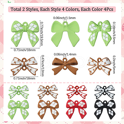 Bowknot 32Pcs 8 Styles Alloy Pendants & Connector Charms Findings Kits DIY-SC0029-60-1