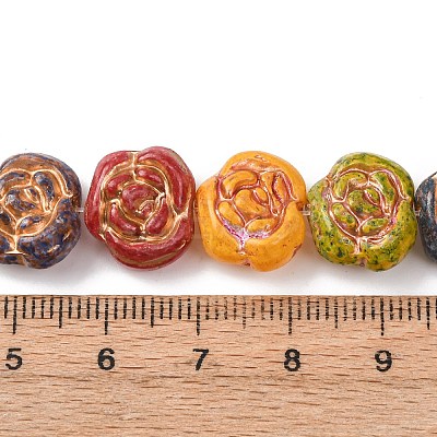 Painted Glass Beads Strands GLAA-B037-12C-12C-1