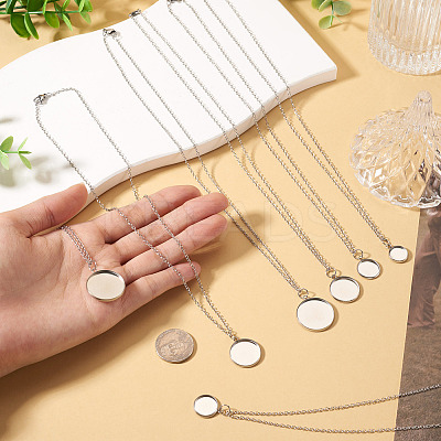 8Pcs 4 Style 304 Stainless Steel Cable Chain Necklace Making NJEW-TAC0053-1