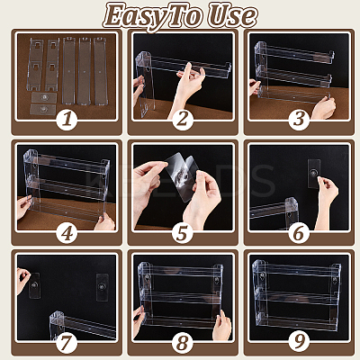 3-layered Transparent Plastic Storage Riser Holders ODIS-WH0025-275-1