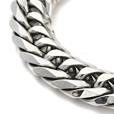 Non-Tarnish 201 Stainless Steel Cuban Link Chains Bracelet for Men Women BJEW-H550-07D-P-1