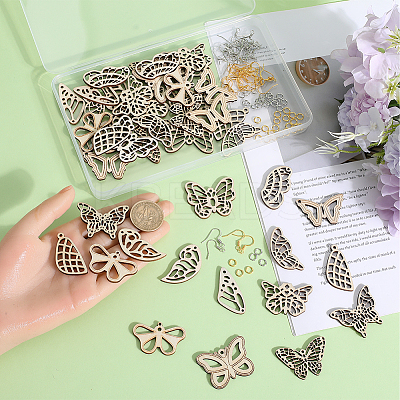 DIY Hollow Butterfly Dangle Earrings Making Kit DIY-SC0024-05-1