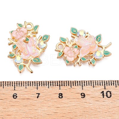 Rack Plating Alloy Enamel Pendants ENAM-N056-373KCG-01-1
