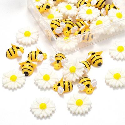 50Pcs 2 Style Resin Cabochons CRES-LS0001-02-1