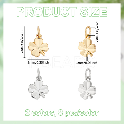 16Pcs 2 Colors Brass Charms KK-LP0001-52-1
