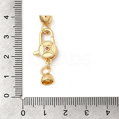 Brass Micro Pave Cubic Zirconia Lobster Claw Clasps KK-U059-51G-1