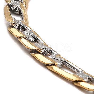 Two Tone PVD Vacuum Plating 304 Stainless Steel Cuban Link Chain Bracelets BJEW-K231-02GP-1