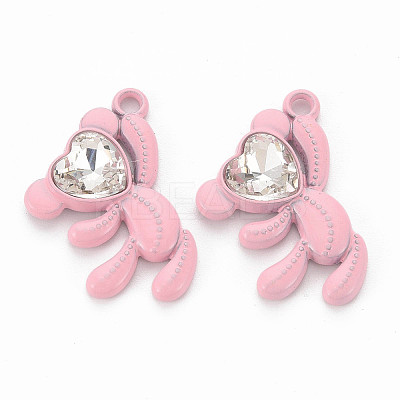 Spray Painted Alloy Rhinestone Pendants LS-PALLOY-Q433-033B-RS-1