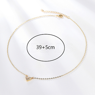 Golden Brass Heart Pendant Necklace for Women WZ0134-2-1-1