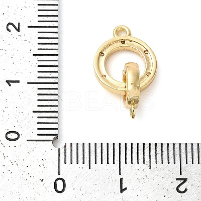 Brass Micro Pave Clear Cubic Zirconia Fold Over Clasps KK-G505-12G-1