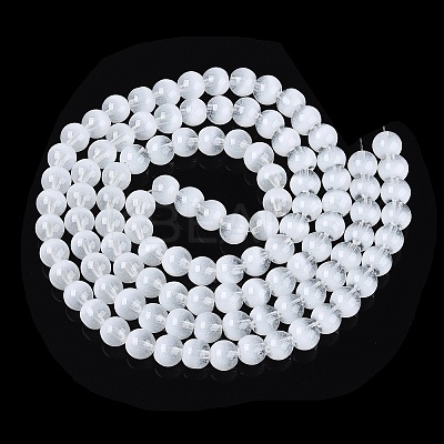 Transparent Glass Imitation Cat Eye Beads Strands GLAA-Q110-01B-01-1