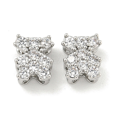 Brass with Clear Cubic Zirconia Charms KK-Q820-22P-1