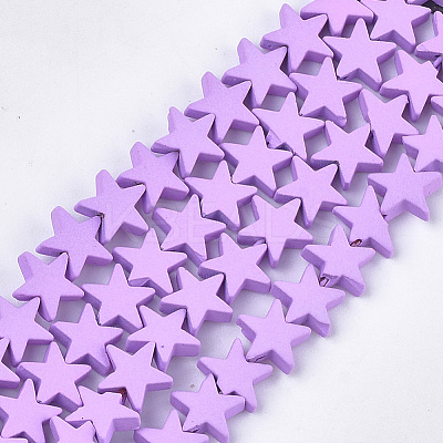 Spray Painted Non-magnetic Synthetic Hematite Beads Strands G-T116-21-09-1