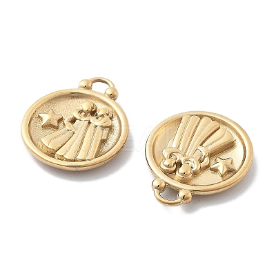 PVD Vacuum Plating 304 Stainless Steel Rhinestone Pendants STAS-R130-01G-03-1