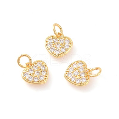 Brass Micro Pave Cubic Zirconia Charms X-ZIRC-F106-07G-1