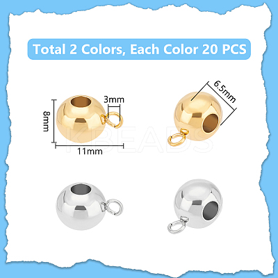 40Pcs 2 Colors Ion Plating(IP) 304 Stainless Steel Tube Bails STAS-UN0055-88-1