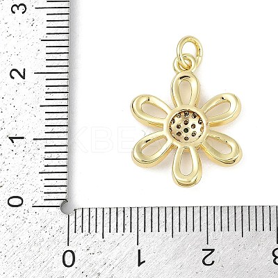 Rack Plating Brass Micro Pave Cubic Zirconia Pendants KK-H509-22G-02-1