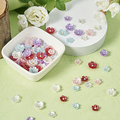 96Pcs 12 Styles Opaque Resin Pave Rhinestone Cabochons RESI-TA0002-33-1