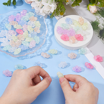 60Pcs Crackle Transparent Acrylic Beads OACR-DC0001-54-1