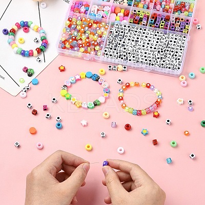DIY Acrylic & Polymer Clay Beads Bracelets Jewelry Making Kits DIY-YW0010-76-1