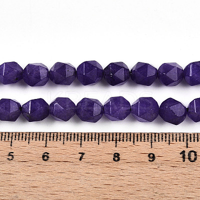 Dyed Natural White Jade Beads Strands G-T139-8mm-46M-1