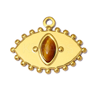 304 Stainless Steel with Cat Eye Pendants GL-OY001-01G-1