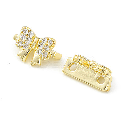 Rack Plating Brass Pave Cubic Zirconia Slide Charms KK-G464-05G-1