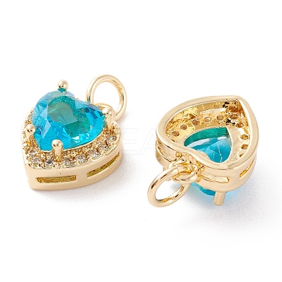 Brass Micro Pave Cubic Zirconia Charms ZIRC-A019-14G-1