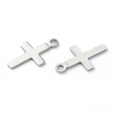 Non-Tarnish 304 Stainless Steel Tiny Cross Charms STAS-H149-02P-1