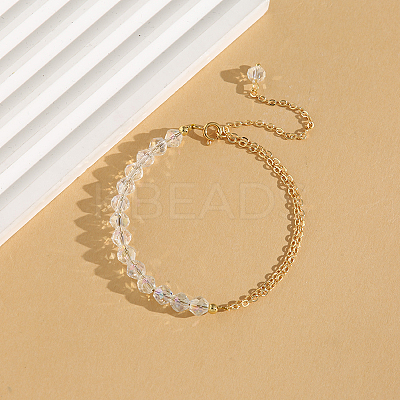 Elegant Glass Beads Link Bracelets UY2615-4-1