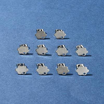 10Pcs 201 Stainless Steel Stud Earring Findings with Hole EJEW-FS0001-14C-1
