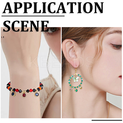 30Pcs Real 18K Gold Plated Brass with Single Cubic Zirconia Charms ZIRC-BBC0002-92-1