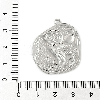 304 Stainless Steel Ancient Coin Owl Pendants STAS-S186-02P-1