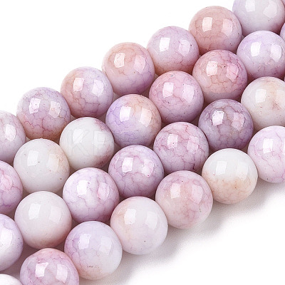 Ombre Effect Dyed Crackle Glass Beads X1-GLAA-T031-10mm-01N-1