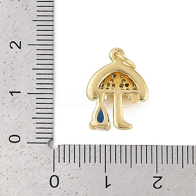 Rack Plating Brass Micro Pave Cubic Zirconia Pendants KK-R166-02G-04-1