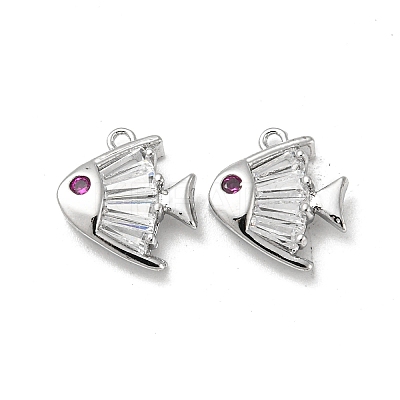 Brass Micro Pave Cubic Zirconia Charms KK-H460-33P-1