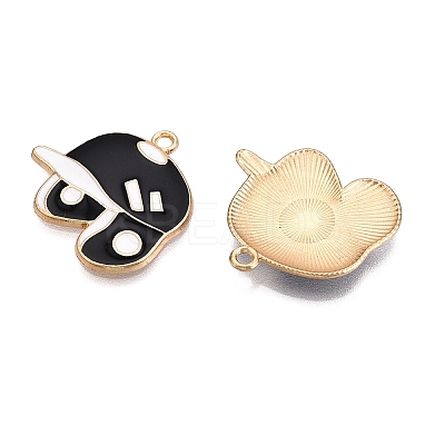 Rack Plating Alloy Enamel Pendants ENAM-N056-388KCG-01-1