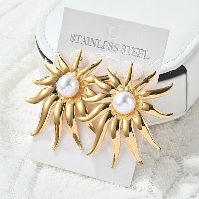 304 Stainless Steel Stud Earrings EJEW-Z084-17G-1