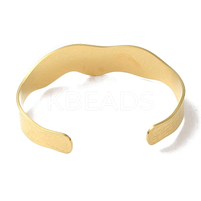 304 Stainless Steel Open Cuff Bangles for Women BJEW-I315-01G-1