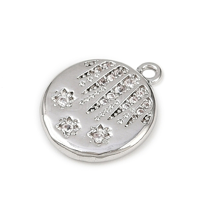 Brass Micro Pave Clear Cubic Zirconia Pendants KK-L238-29P-1