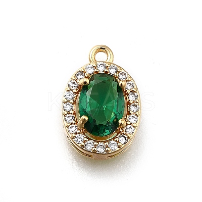 Brass Micro Pave Cubic Zirconia Pendants KK-D312-09G-05-1