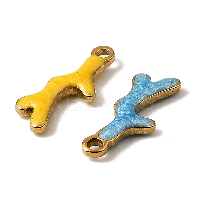304 Stainless Steel Enamel Charms STAS-P405-01H-G-1