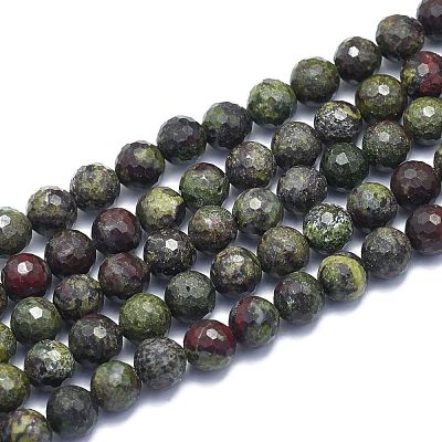 Natural Dragon Blood Jasper Beads Strands G-K310-A26-8mm-1