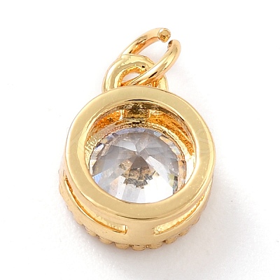 Real 18K Gold Plated Brass Inlaid Cubic Zirconia Charms ZIRC-L100-081G-05-1