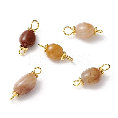 Natural Jade Links Connectors PALLOY-JF01091-08-1