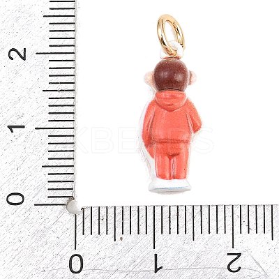 304 Stainless Steel Enamel Pendants STAS-F358-01G-08-1